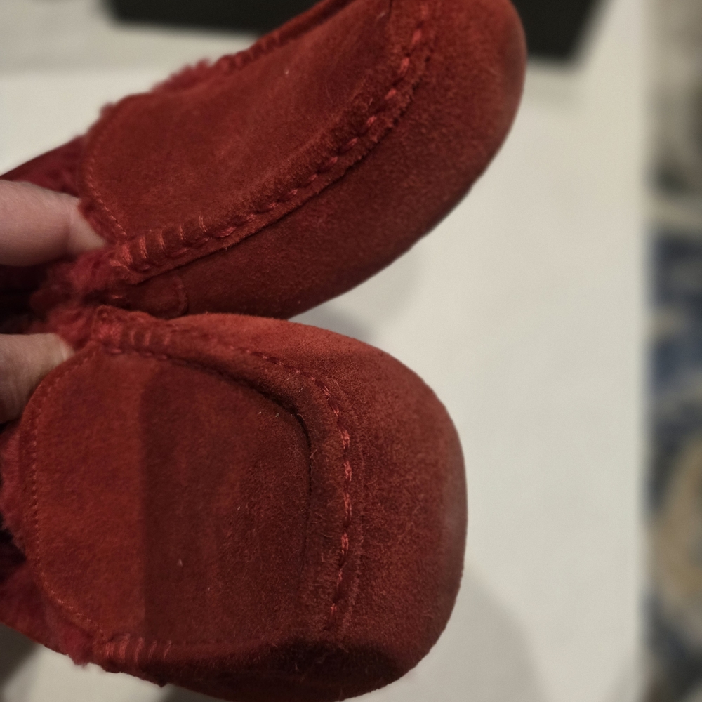 UGG Red Suede Moccasin Slippers - Picture 4 of 5